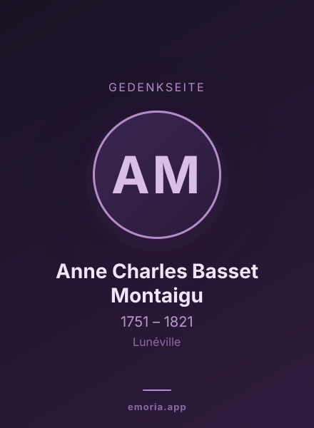 Gedenkportrait von Anne Charles Basset Montaigu