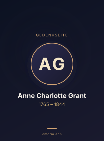 Gedenkportrait von Anne Charlotte Grant