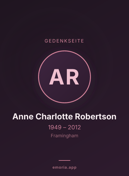 Gedenkportrait von Anne Charlotte Robertson
