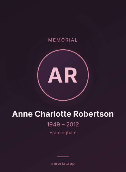 Memorial portrait of Anne Charlotte Robertson