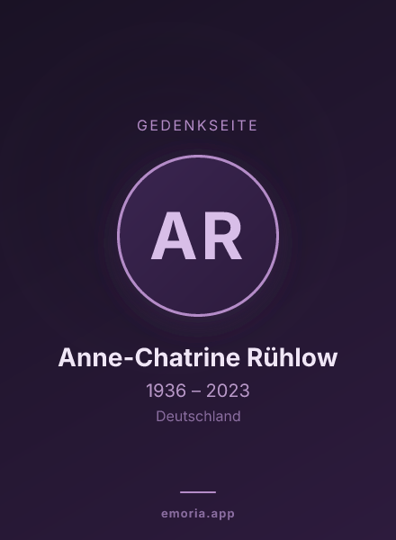 Gedenkportrait von Anne-Chatrine Rühlow