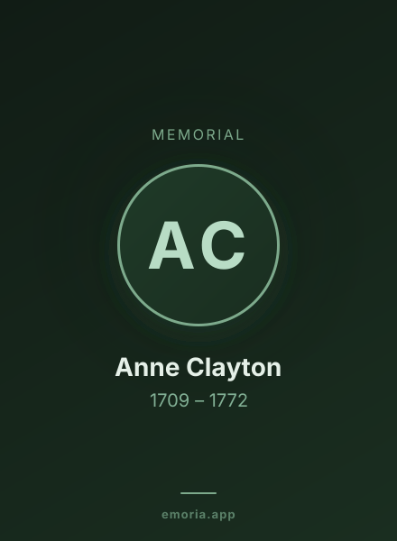 Memorial portrait of Anne Clayton