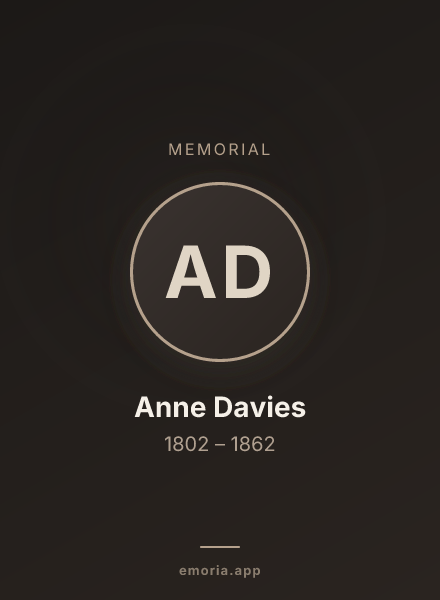 Memorial portrait of Anne Davies