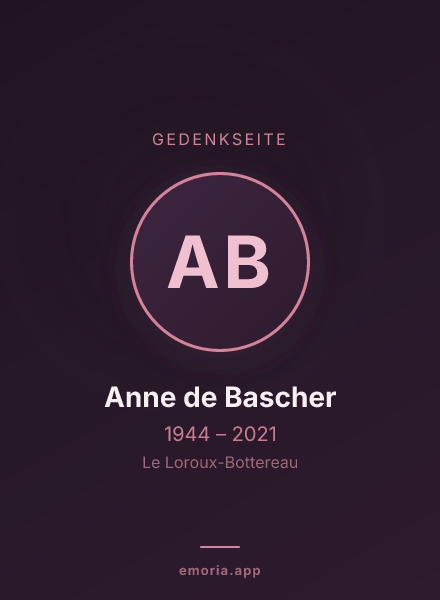 Gedenkportrait von Anne de Bascher