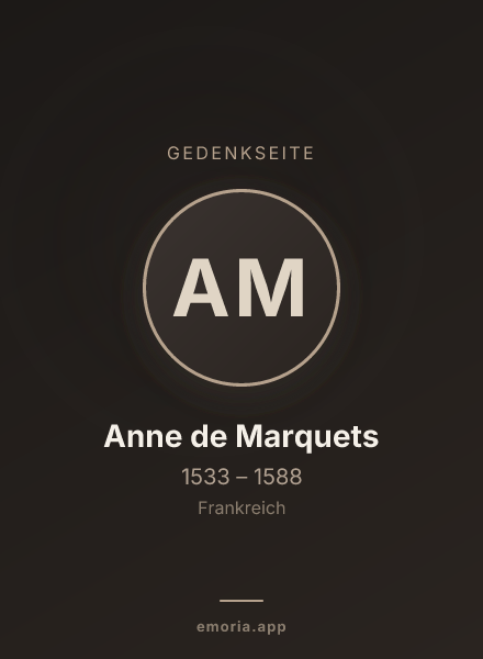Gedenkportrait von Anne de Marquets