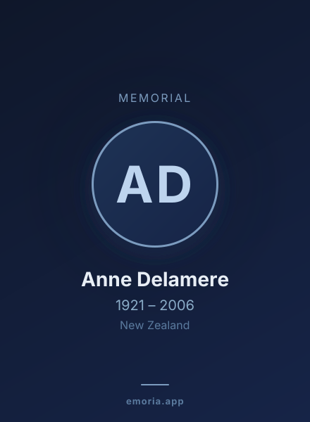 Memorial portrait of Anne Delamere