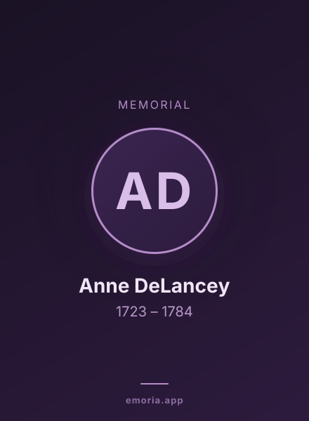 Memorial portrait of Anne DeLancey
