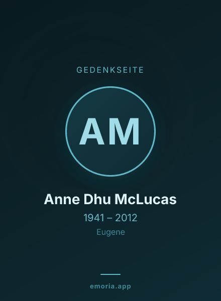 Gedenkportrait von Anne Dhu McLucas