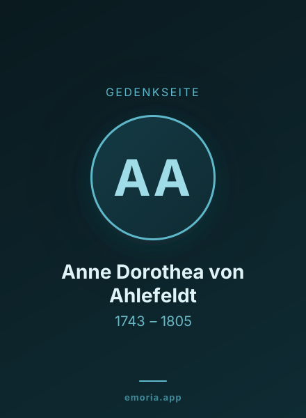 Gedenkportrait von Anne Dorothea von Ahlefeldt