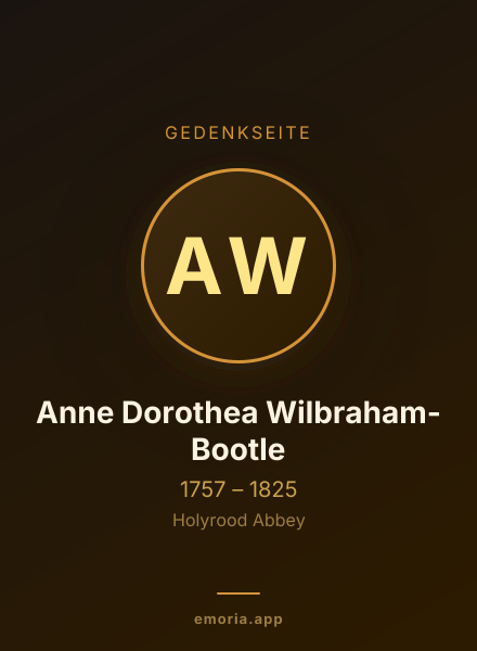 Gedenkportrait von Anne Dorothea Wilbraham-Bootle