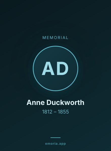 Memorial portrait of Anne Duckworth
