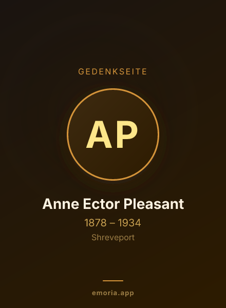 Gedenkportrait von Anne Ector Pleasant