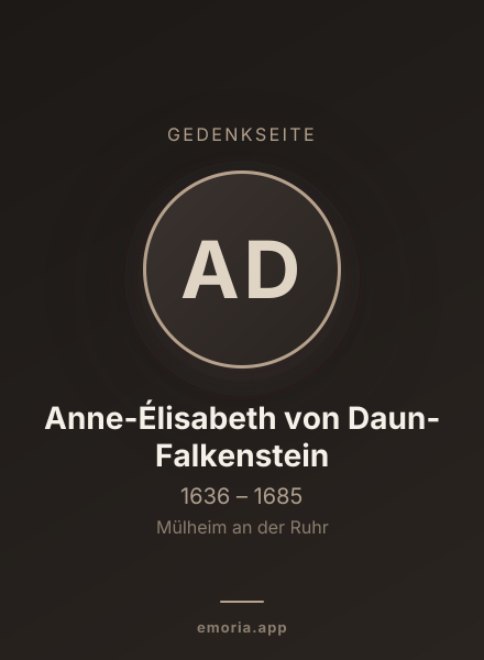 Gedenkportrait von Anne-Élisabeth von Daun-Falkenstein