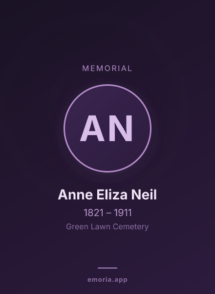 Memorial portrait of Anne Eliza Neil