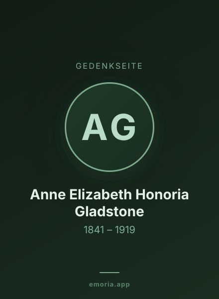 Gedenkportrait von Anne Elizabeth Honoria Gladstone