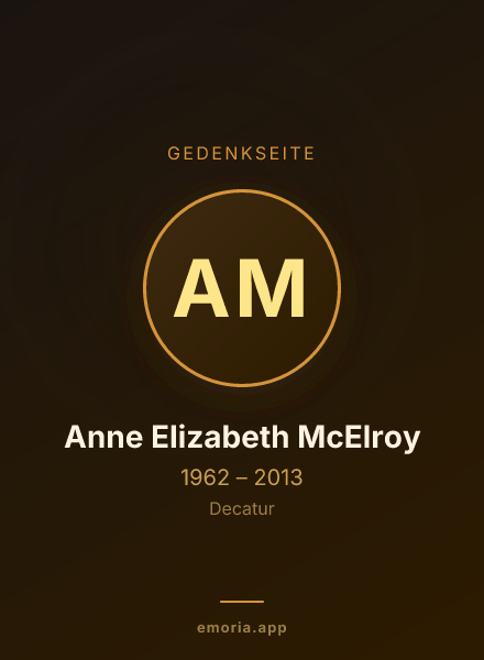 Gedenkportrait von Anne Elizabeth McElroy