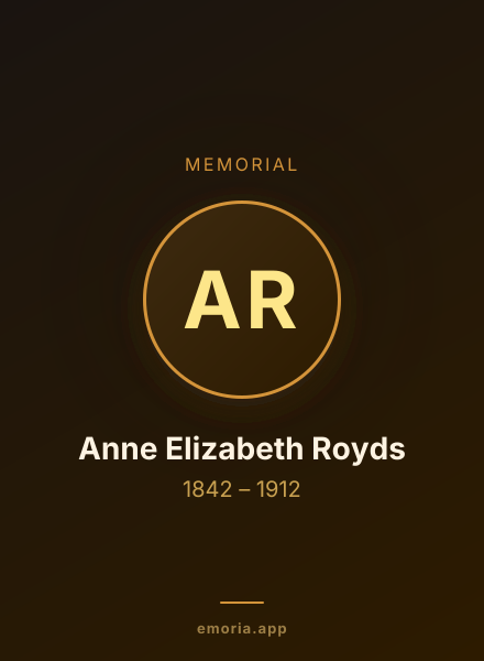 Memorial portrait of Anne Elizabeth Royds