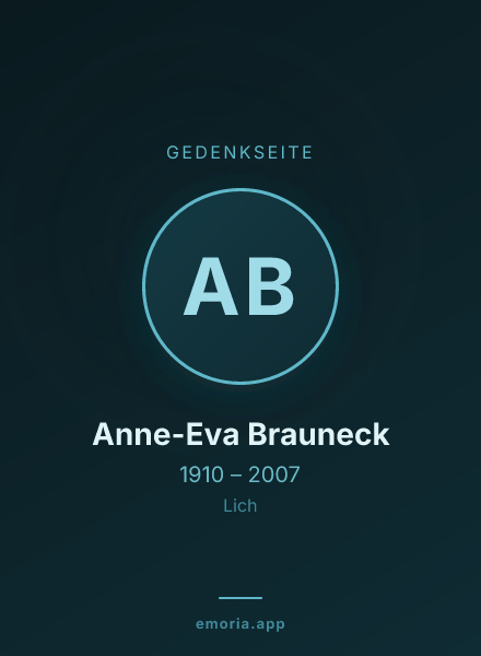 Gedenkportrait von Anne-Eva Brauneck