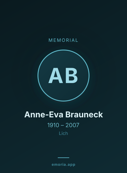 Memorial portrait of Anne-Eva Brauneck