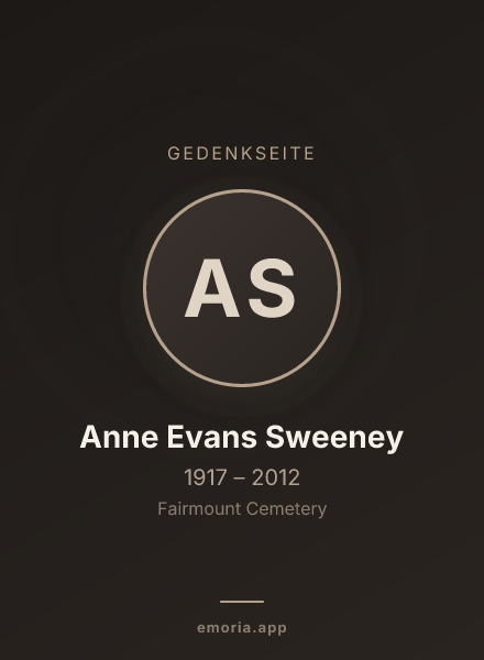 Gedenkportrait von Anne Evans Sweeney