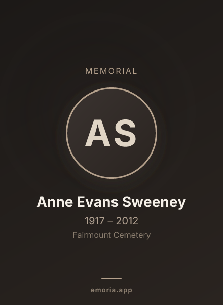 Memorial portrait of Anne Evans Sweeney