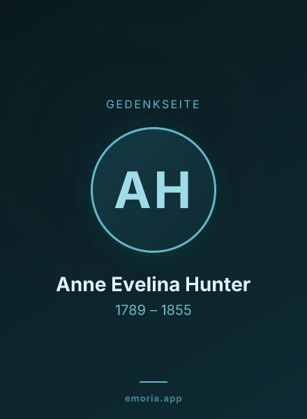 Gedenkportrait von Anne Evelina Hunter