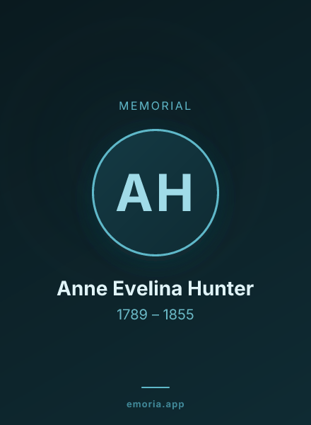 Memorial portrait of Anne Evelina Hunter