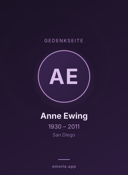 Gedenkportrait von Anne Ewing
