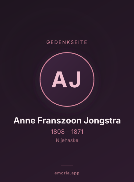 Gedenkportrait von Anne Franszoon Jongstra