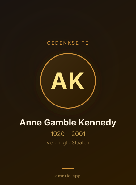 Gedenkportrait von Anne Gamble Kennedy