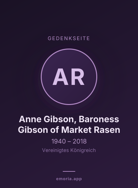 Gedenkportrait von Anne Gibson, Baroness Gibson of Market Rasen