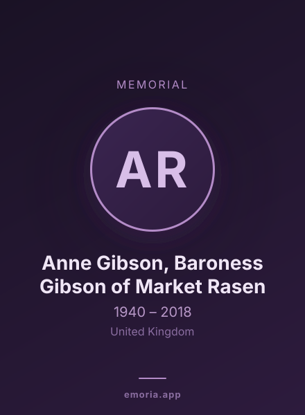 Memorial portrait of Anne Gibson, Baroness Gibson of Market Rasen