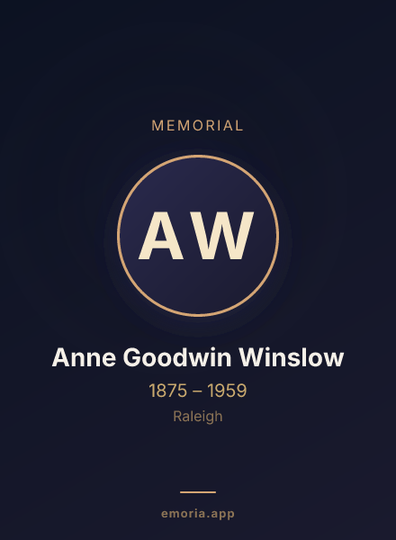 Memorial portrait of Anne Goodwin Winslow