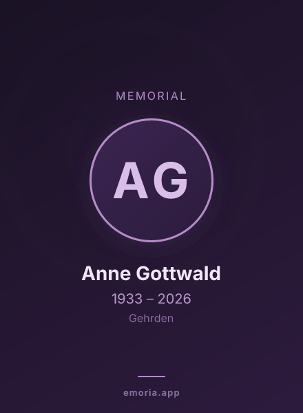 Memorial portrait of Anne Gottwald