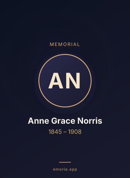 Memorial portrait of Anne Grace Norris