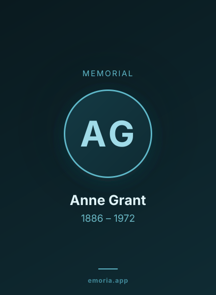 Memorial portrait of Anne Grant