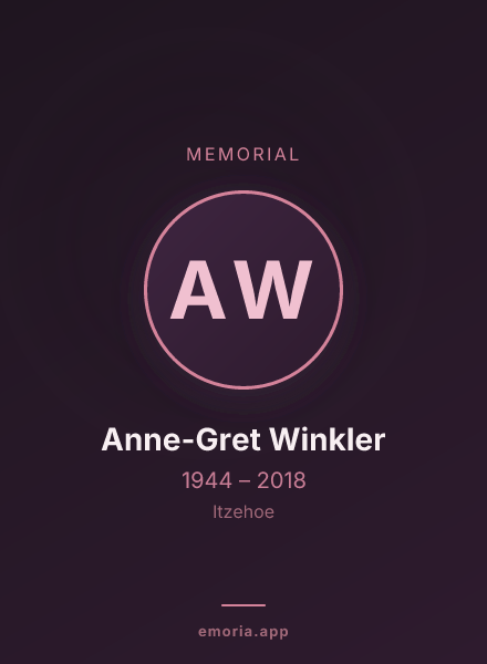 Memorial portrait of Anne-Gret Winkler