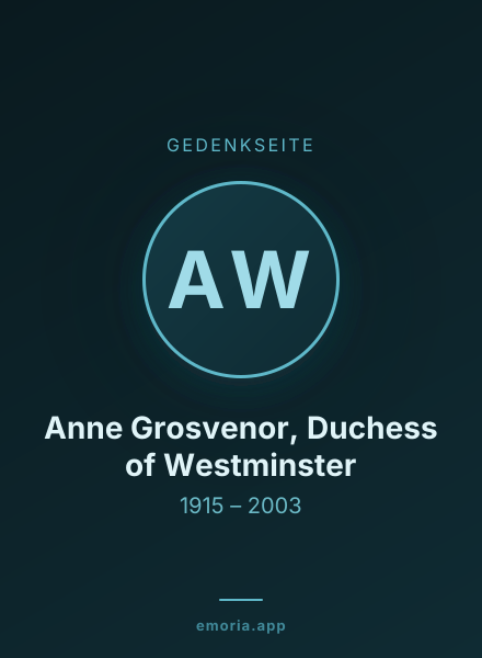 Gedenkportrait von Anne Grosvenor, Duchess of Westminster