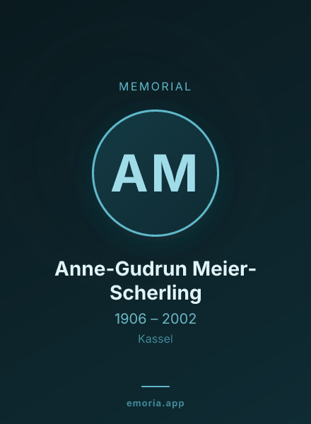 Memorial portrait of Anne-Gudrun Meier-Scherling