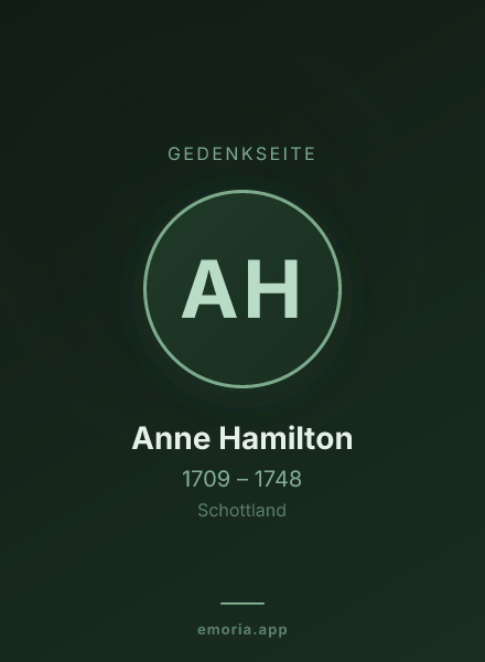 Gedenkportrait von Anne Hamilton
