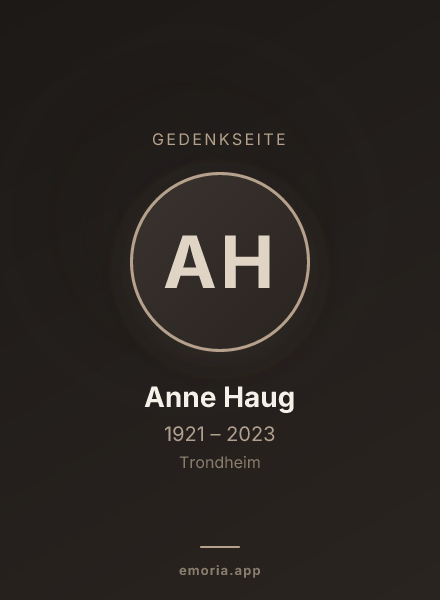 Gedenkportrait von Anne Haug