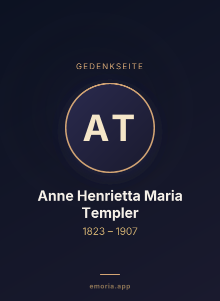 Gedenkportrait von Anne Henrietta Maria Templer