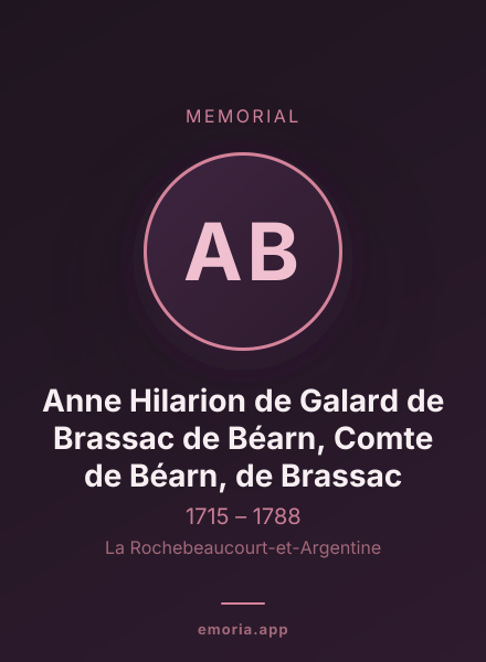 Memorial portrait of Anne Hilarion de Galard de Brassac de Béarn, Comte de Béarn, de Brassac