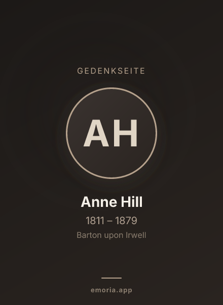 Gedenkportrait von Anne Hill