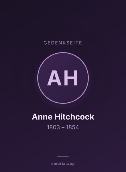 Gedenkportrait von Anne Hitchcock