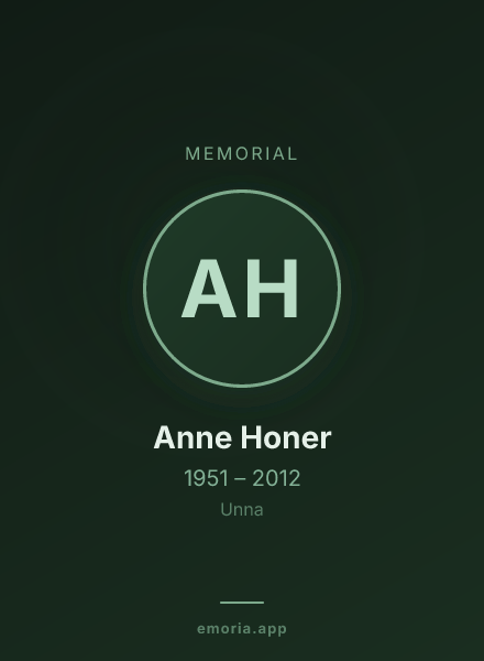 Memorial portrait of Anne Honer