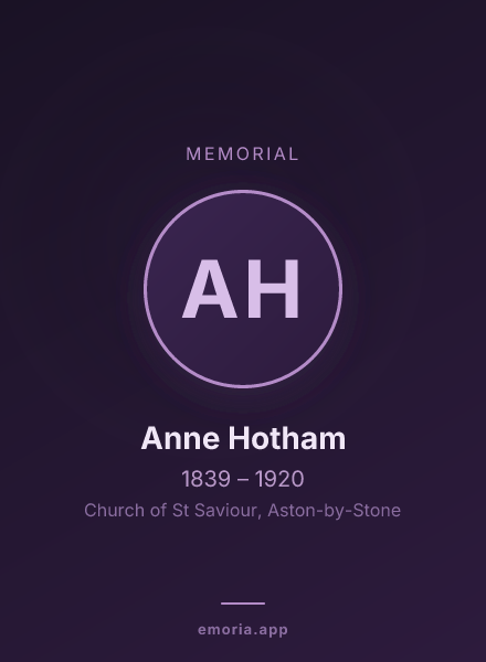 Memorial portrait of Anne Hotham