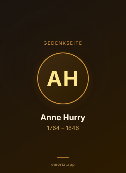 Gedenkportrait von Anne Hurry