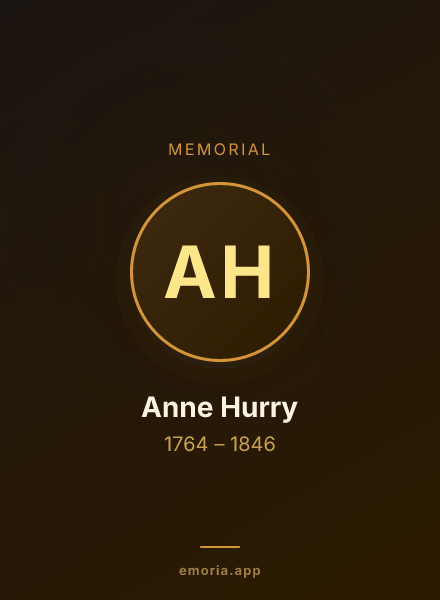 Memorial portrait of Anne Hurry