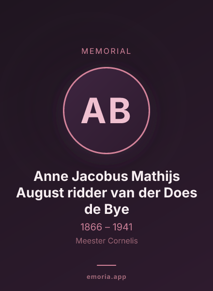 Memorial portrait of Anne Jacobus Mathijs August ridder van der Does de Bye